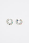 Silver logo hoop earrings