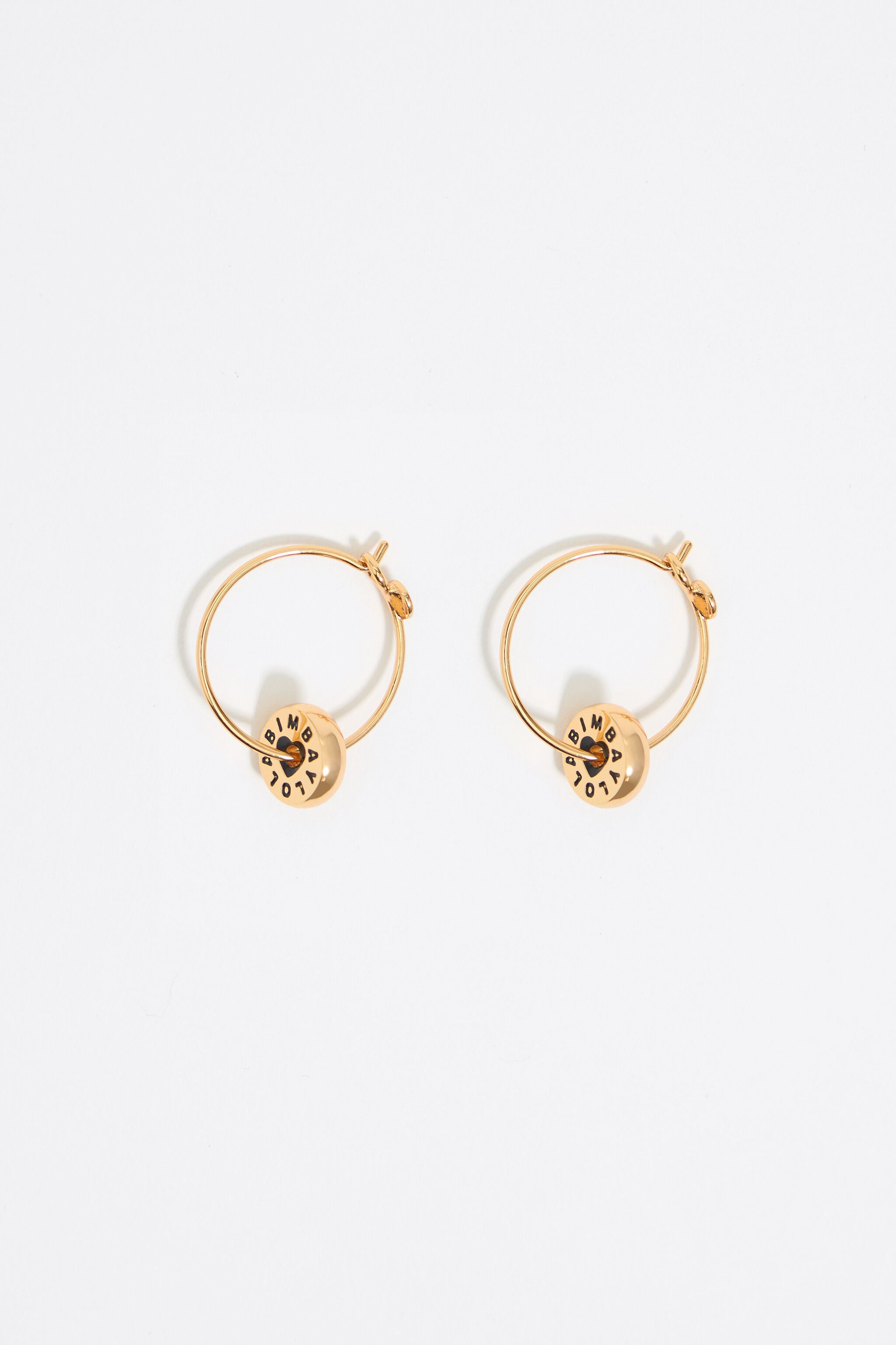 Black heart logo hoop earrings