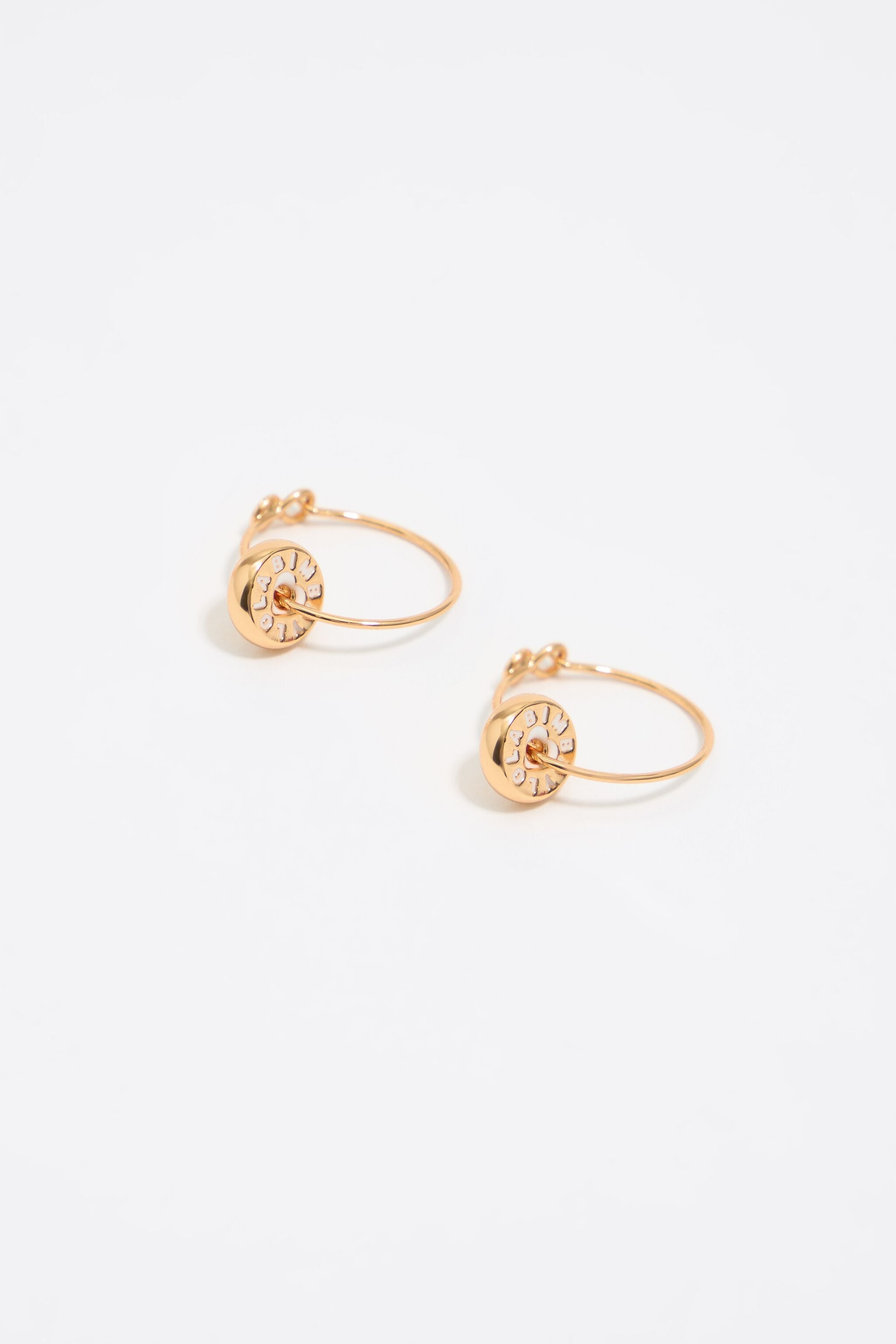 Hoop earrings logo ivory heart