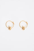 Gold heart logo hoop earrings