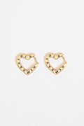 Golden heart logo hoop earrings