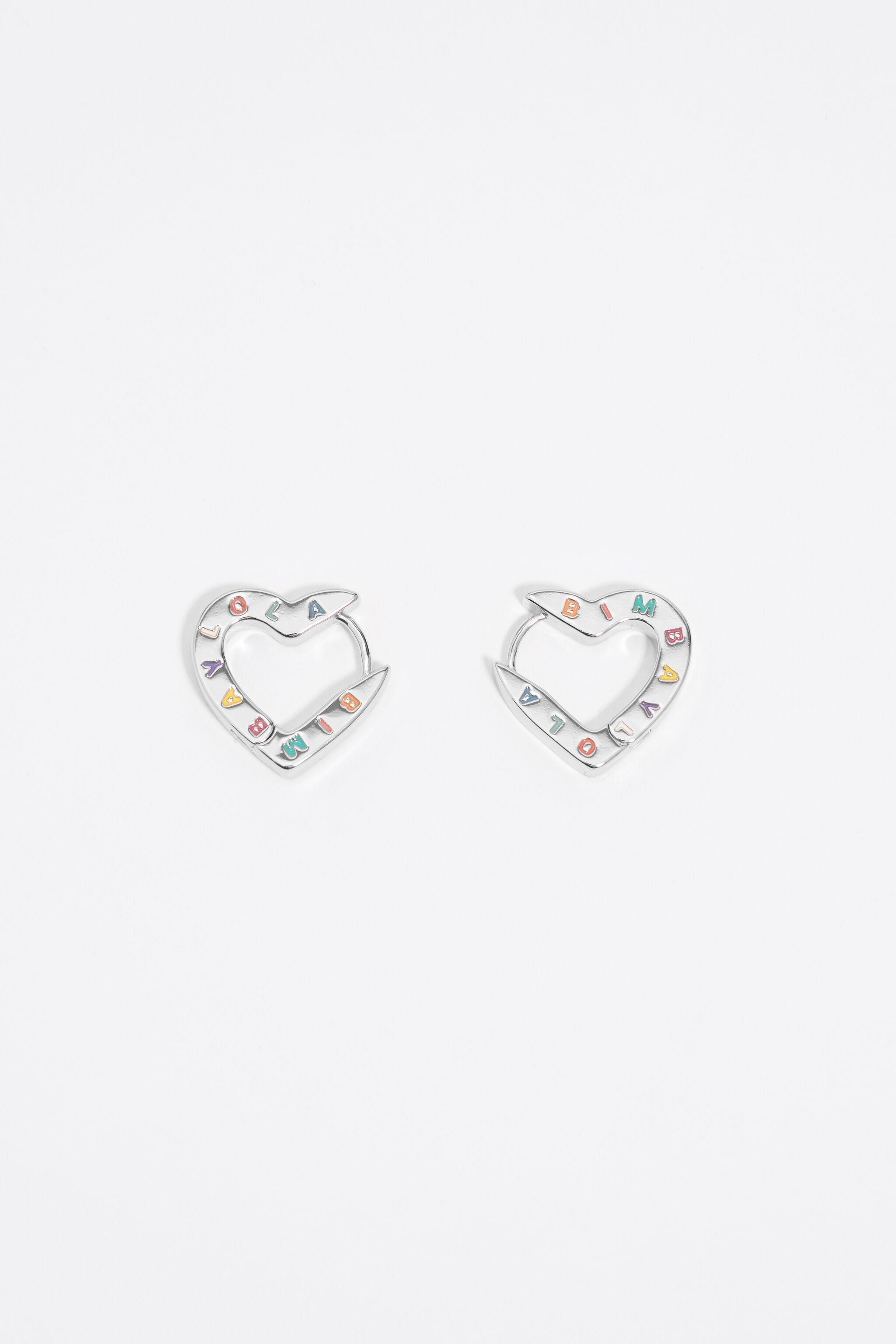 Heart logo hoop earrings