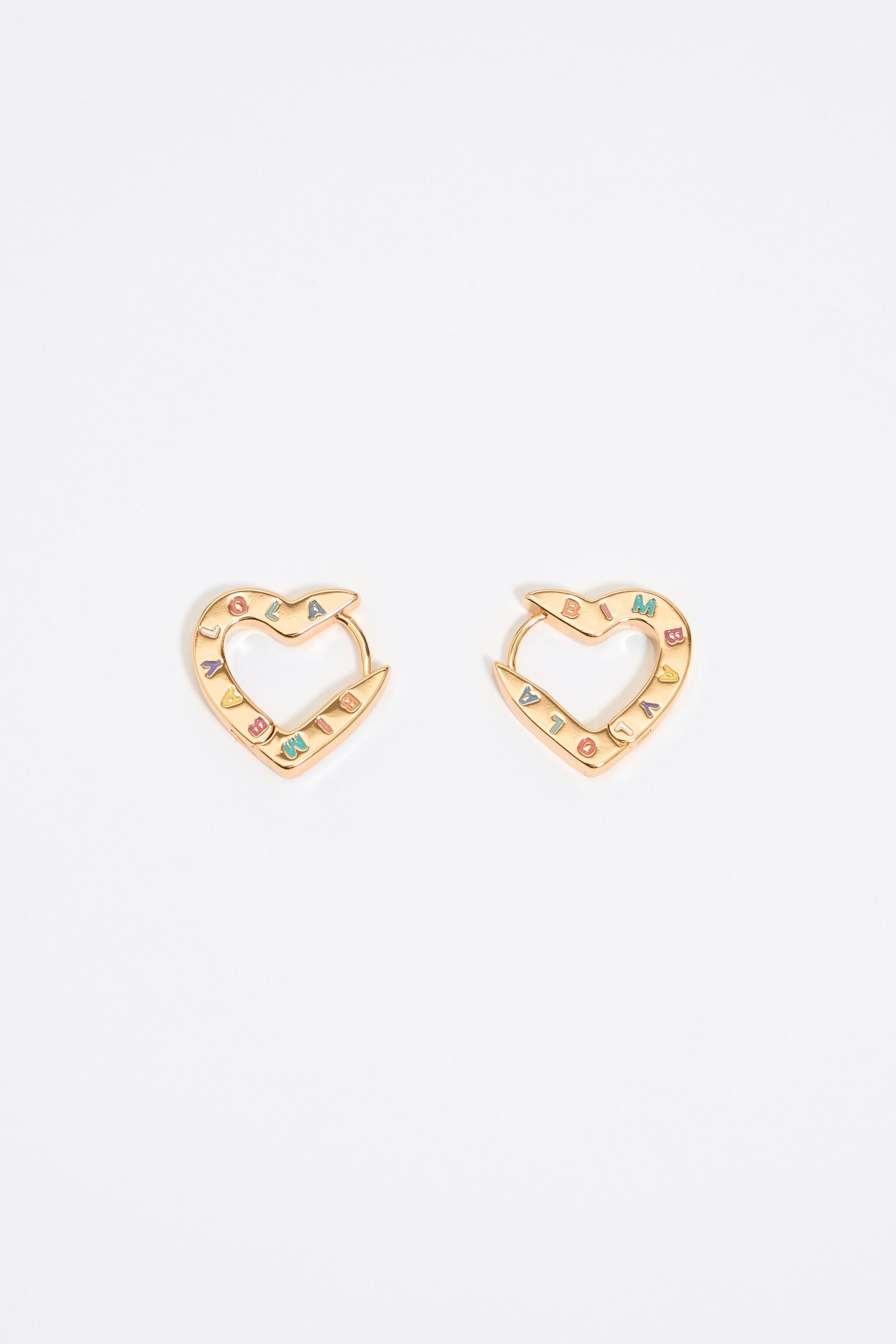 Heart logo hoop earrings