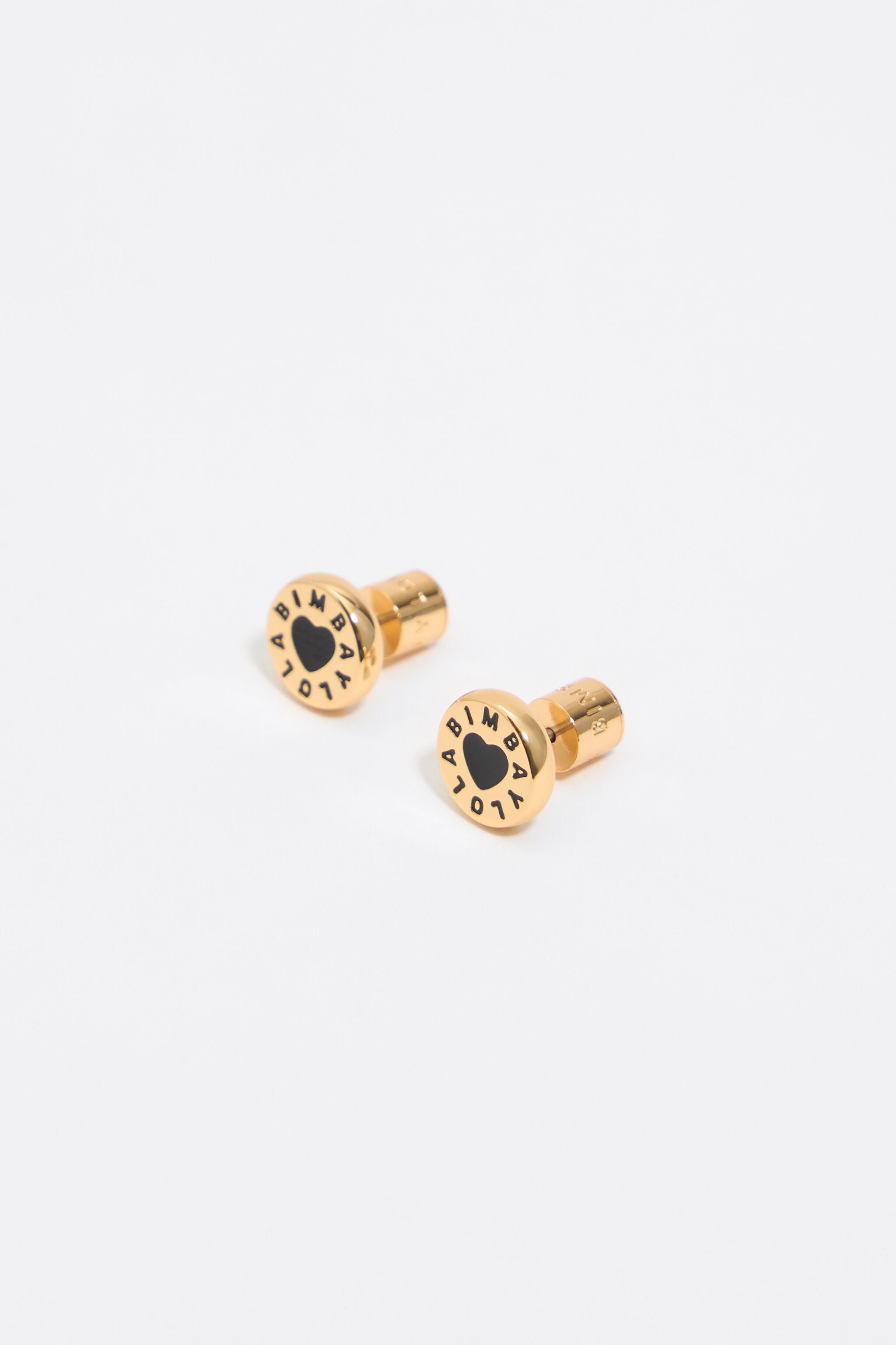 Black heart logo earrings