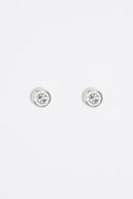 Silver logo and crystal earrings