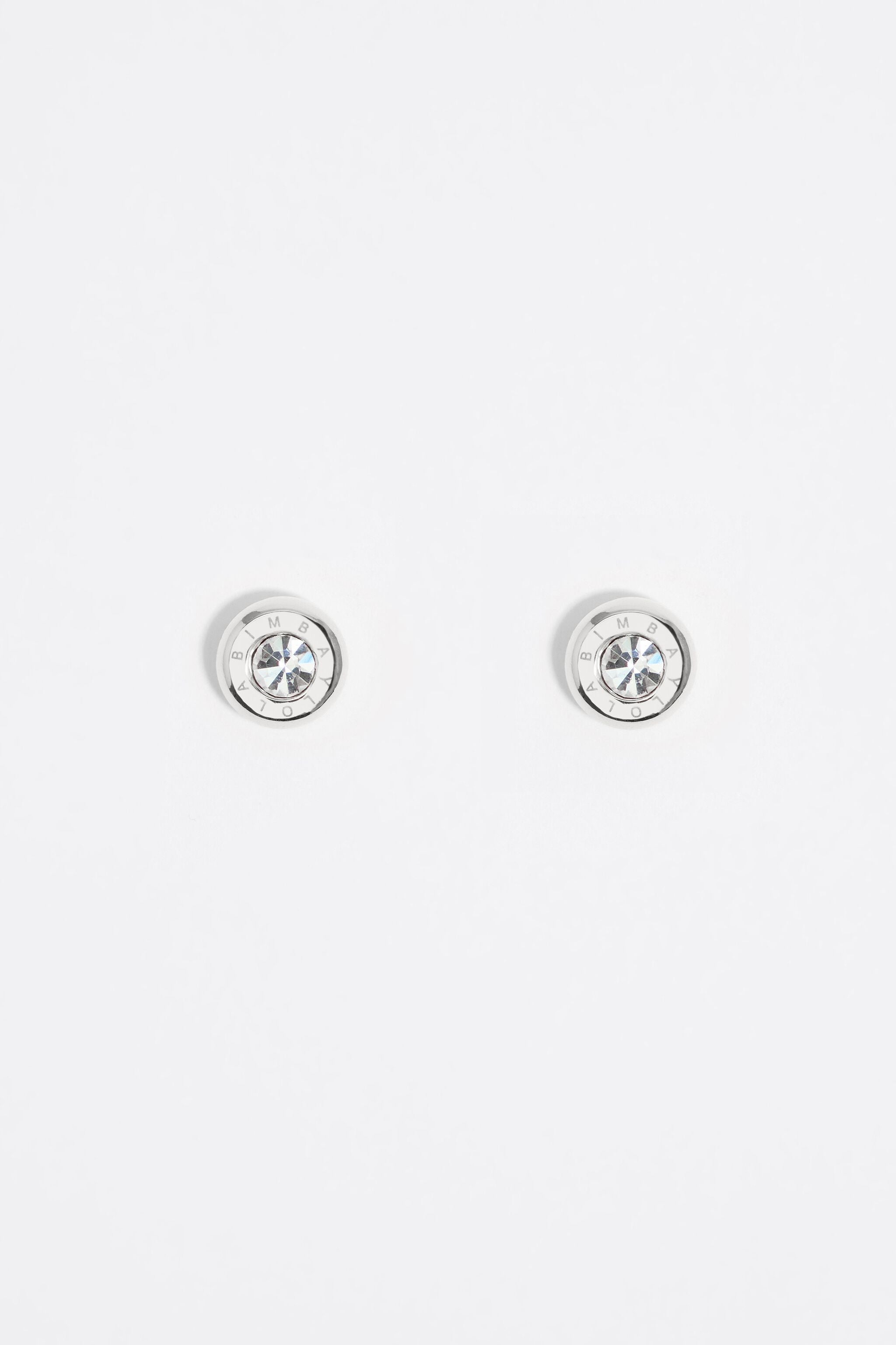 Silver logo and crystal earrings