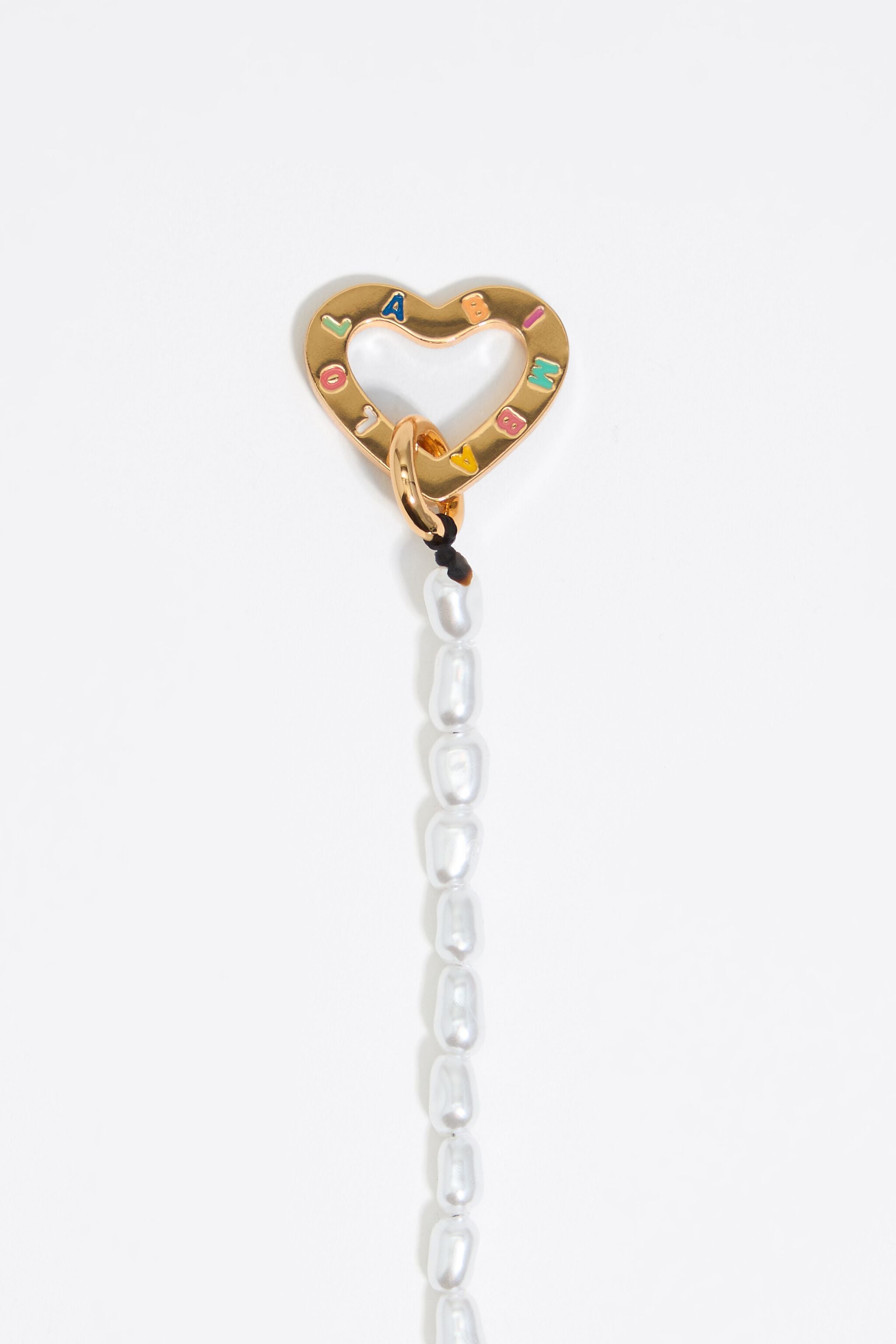 Logo heart pearl bracelet