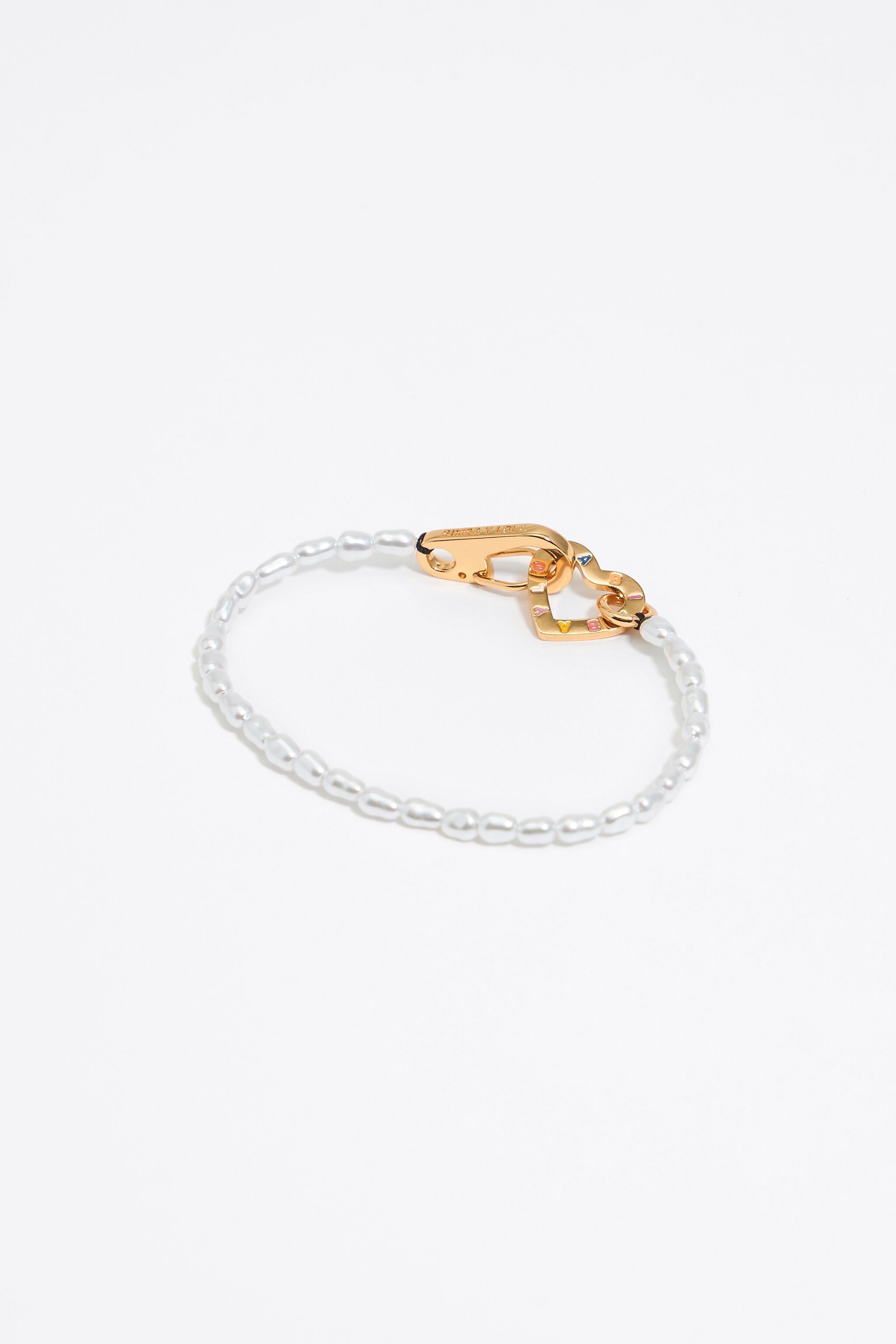 Logo heart pearl bracelet