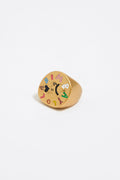 Fish coin logo ring