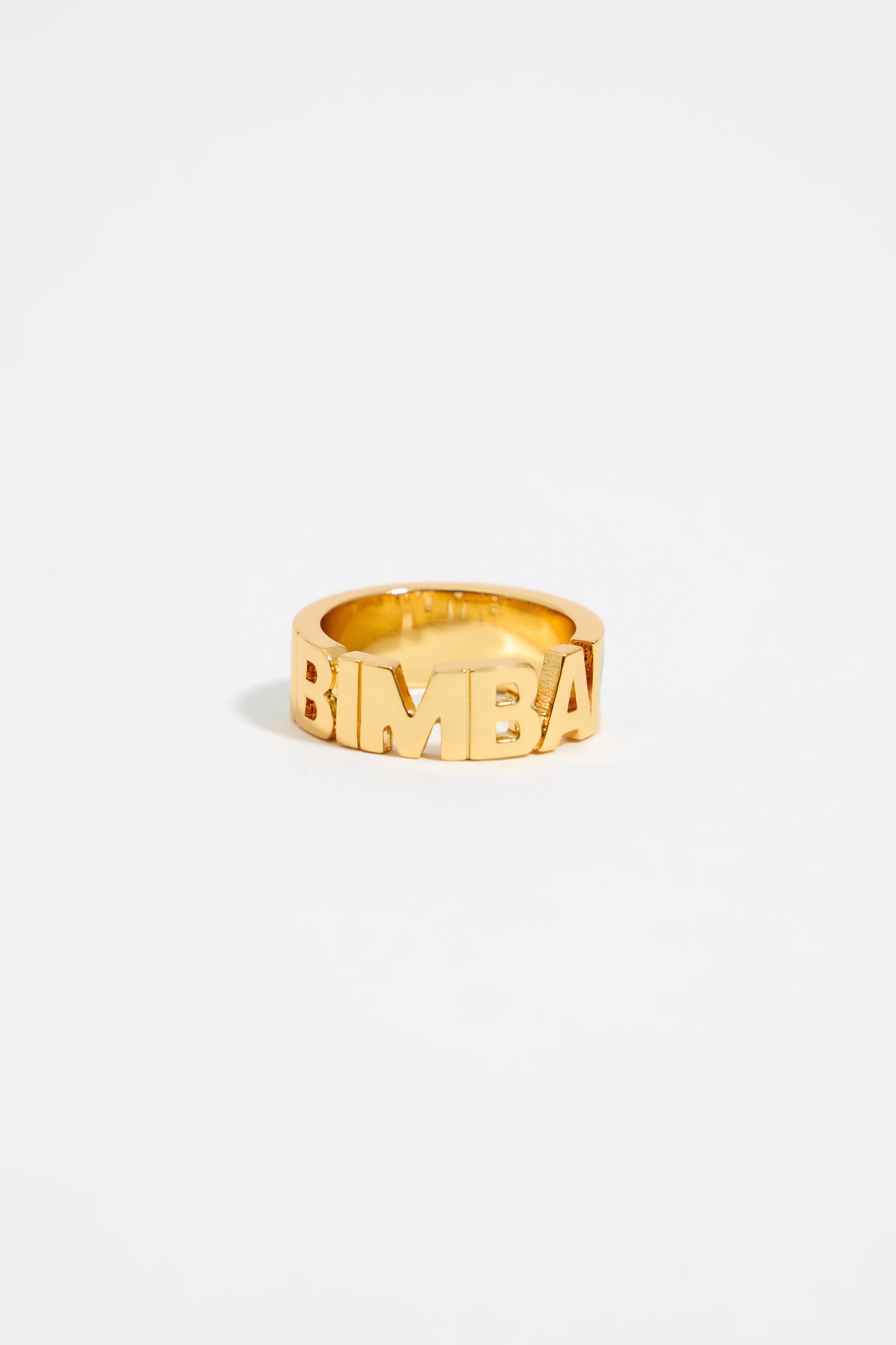 Aquamarine enamel logo ring