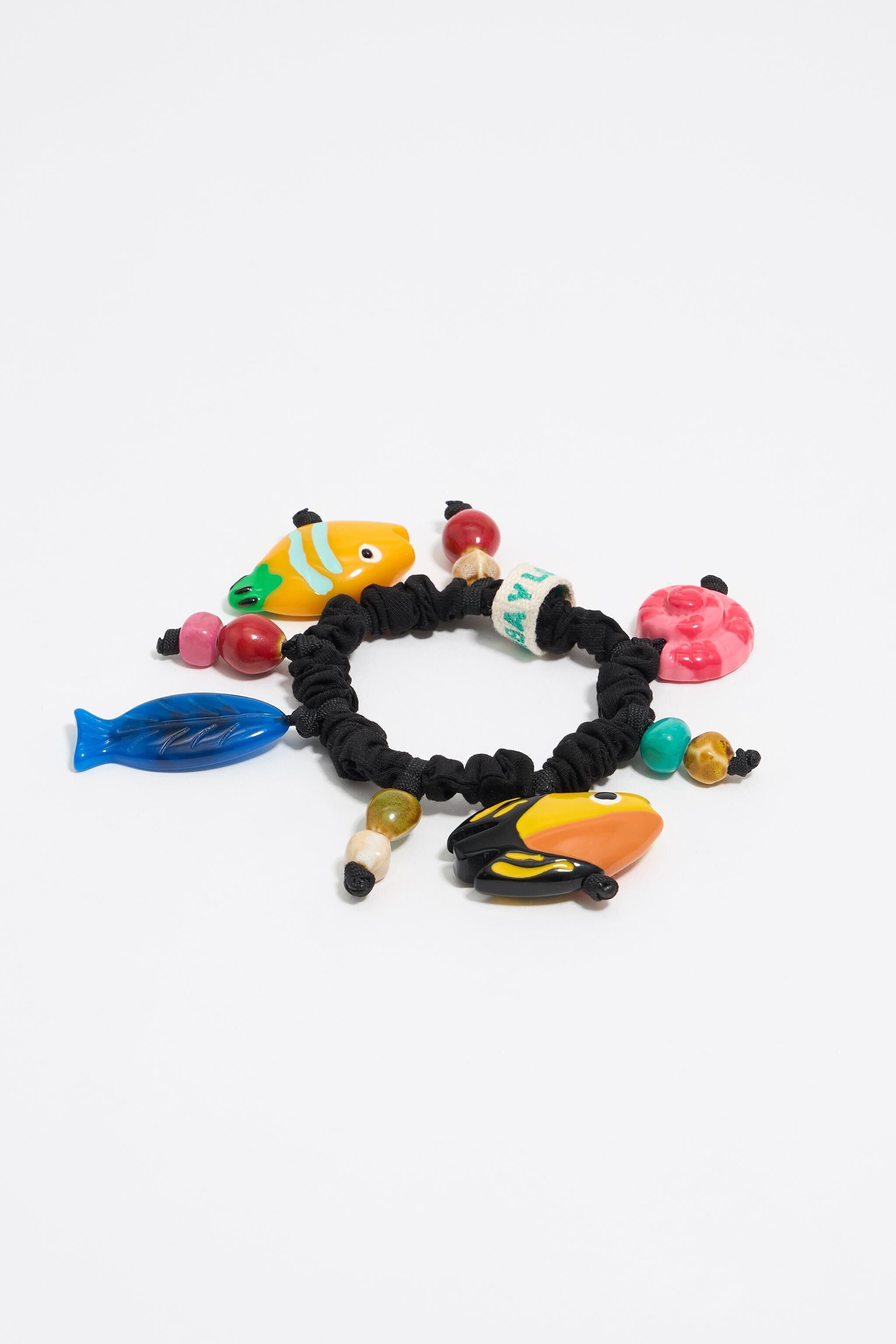 Multicolor charms scrunchie