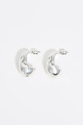 Textured silver earrings