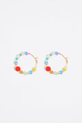 Multicolor crystals medium hoop earrings