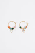 Multicolor stones hoop earrings