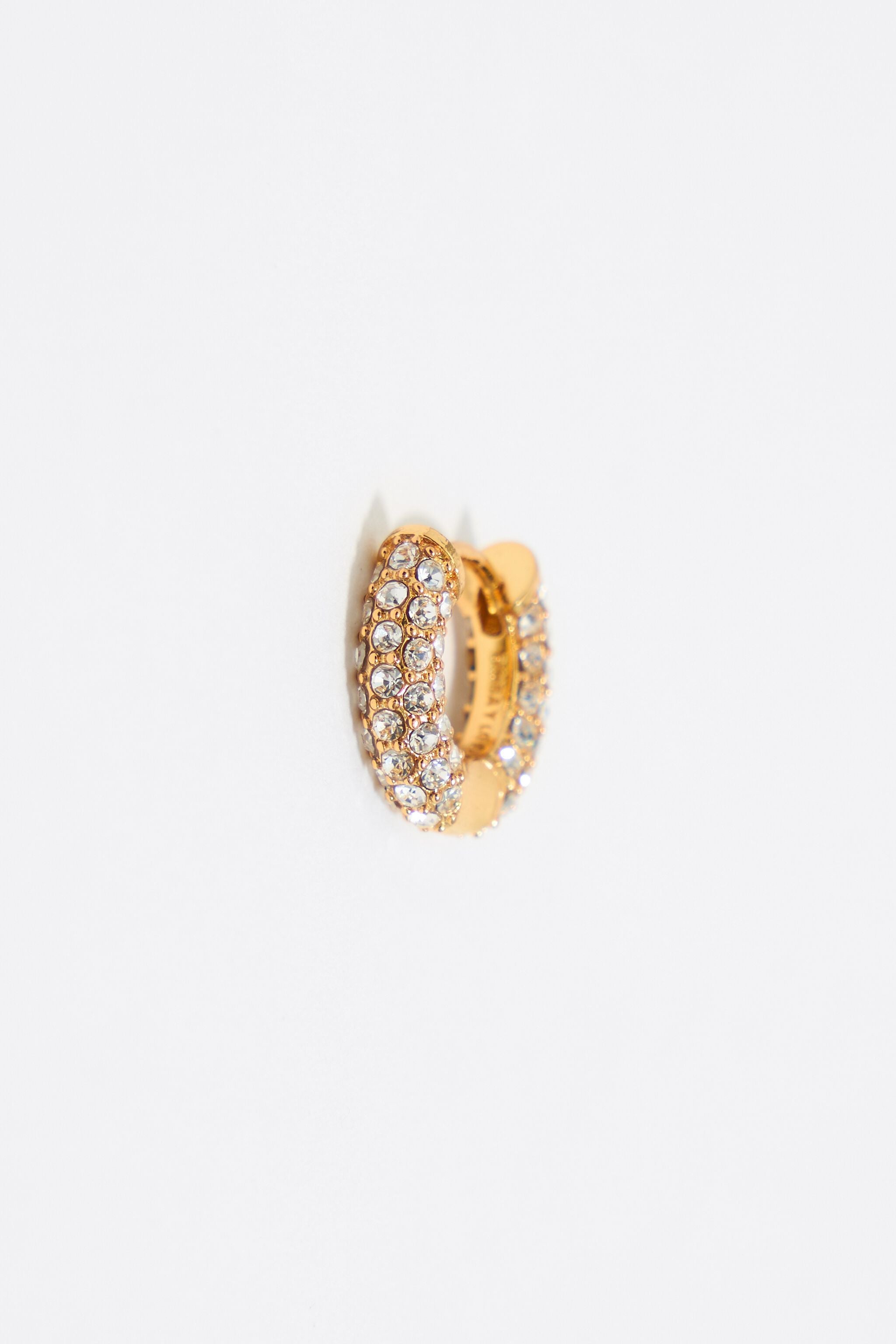 Crystal golden hoop earrings