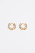 Crystal golden hoop earrings