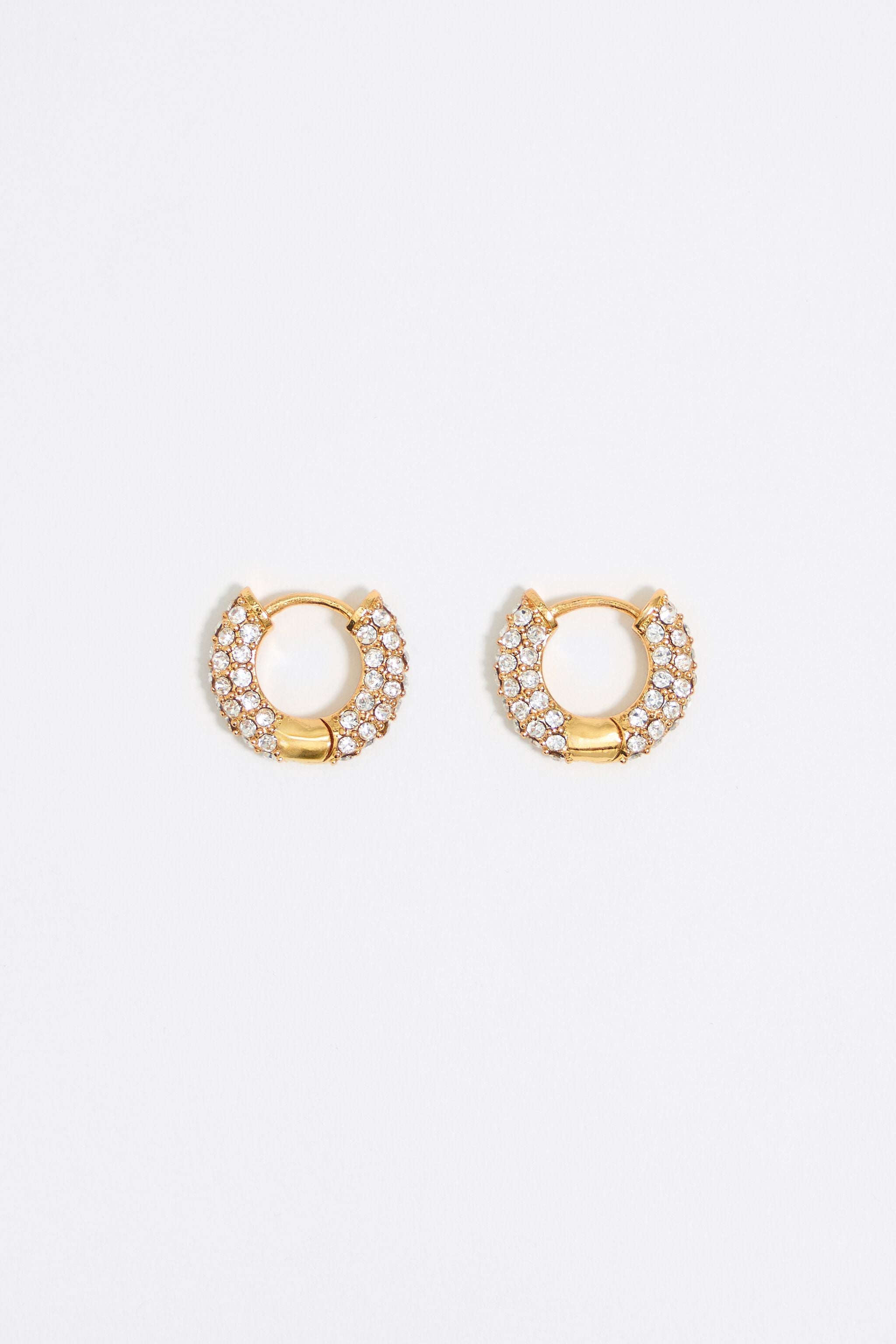 Crystal golden hoop earrings