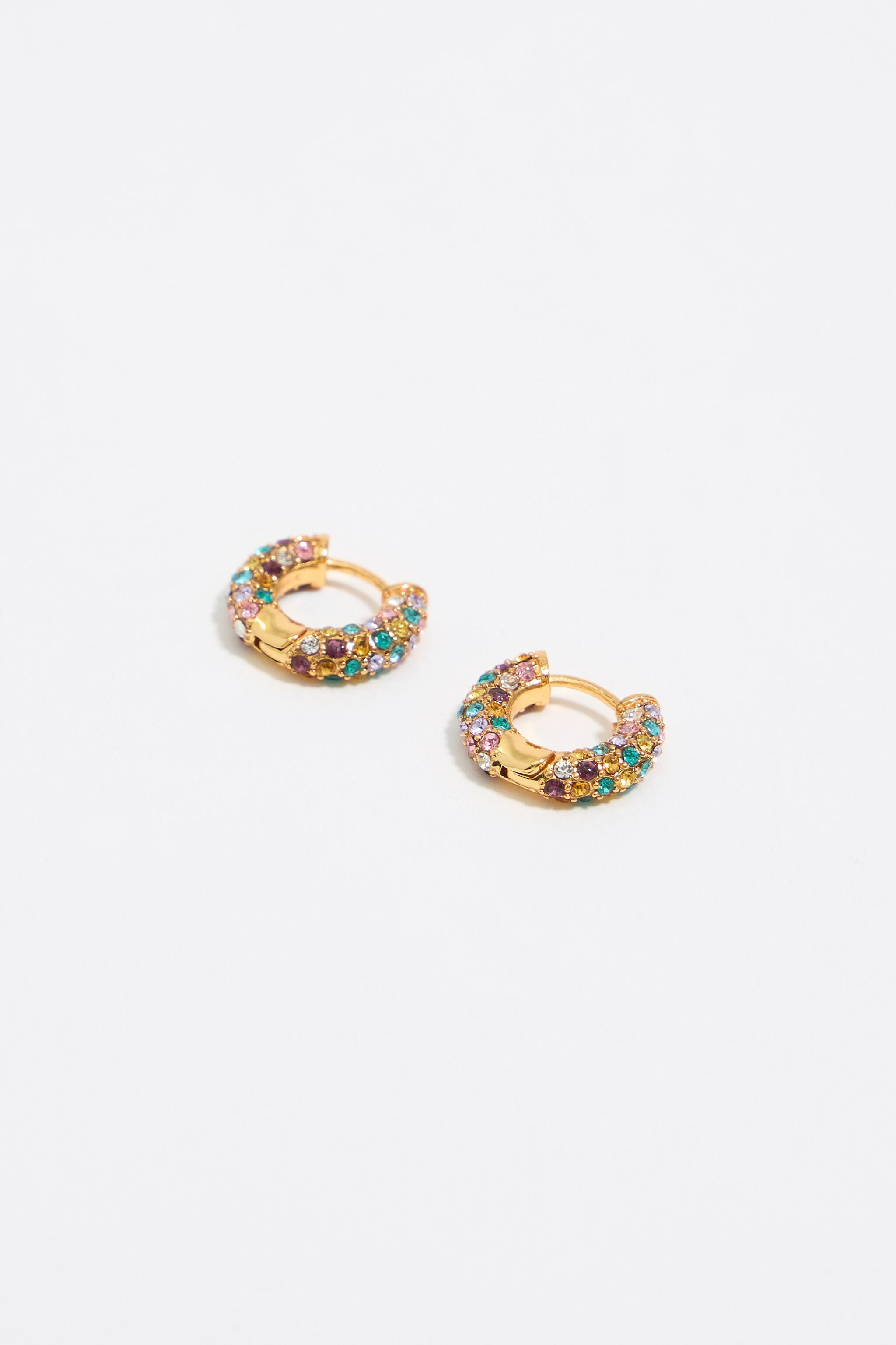Multicolor crystal hoop earrings
