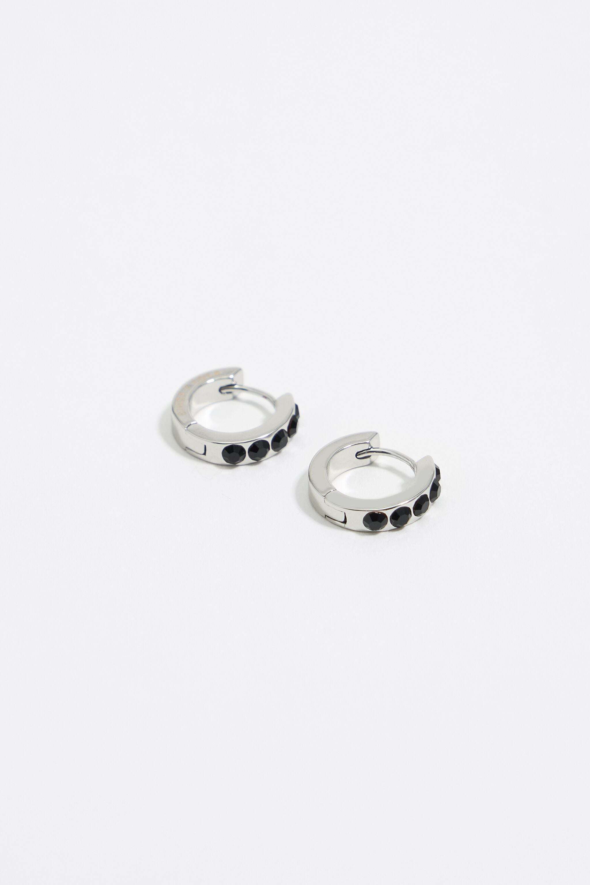 Silver crystal hoop earrings