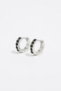 Silver crystal hoop earrings