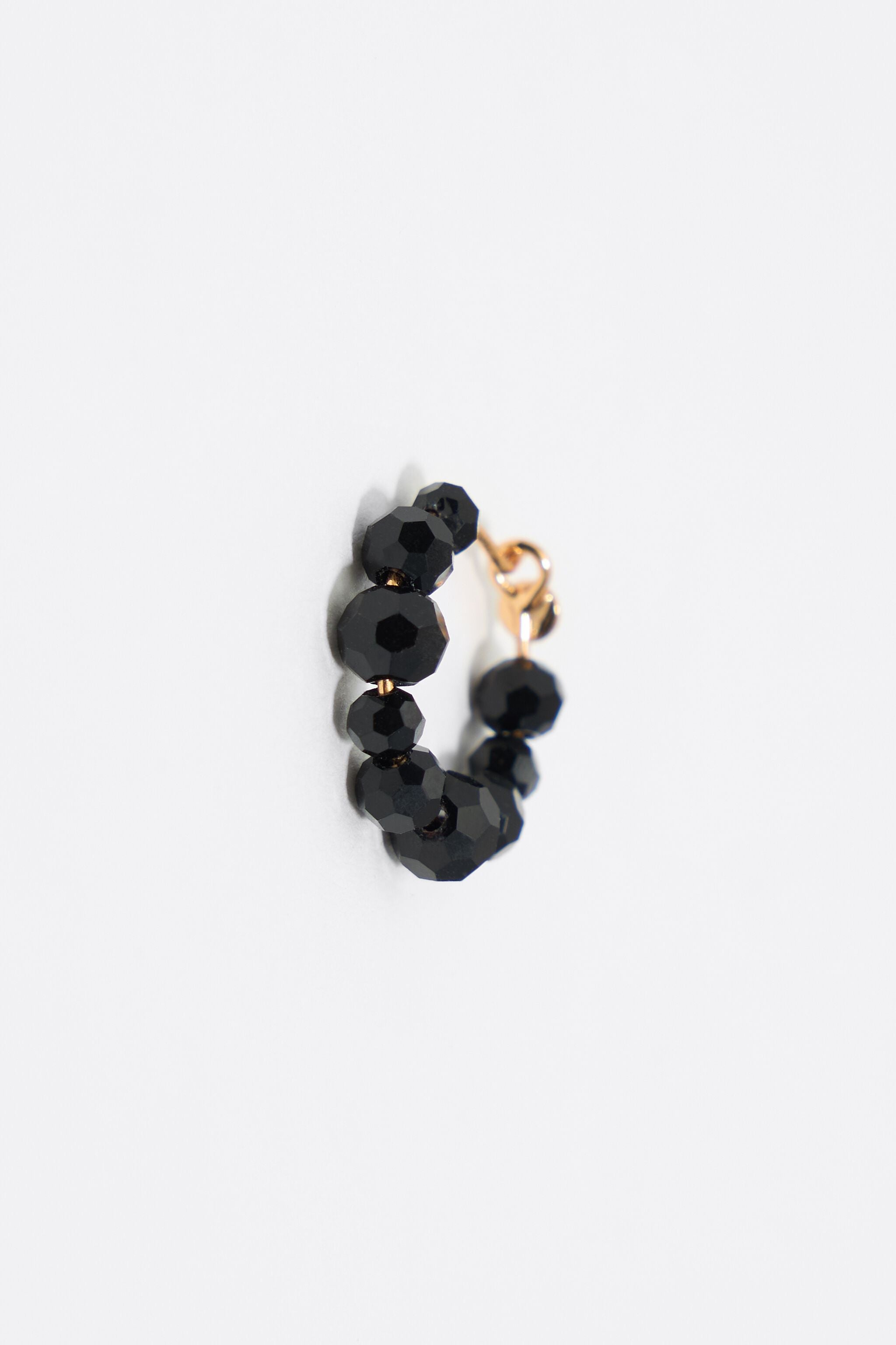 Black crystal hoop earrings