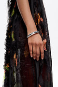 Textured silver bracelet