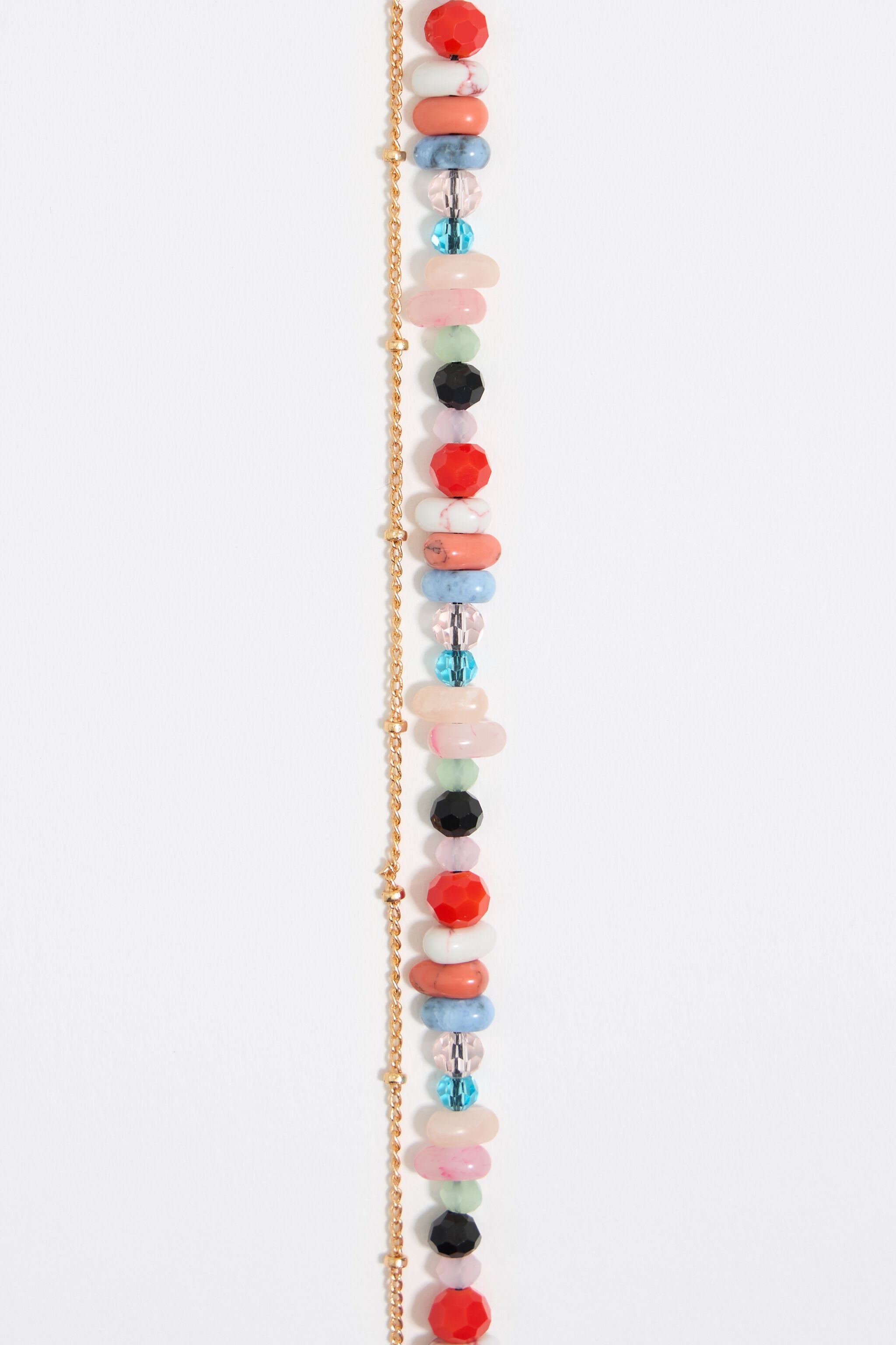 Multicolor stones, fish and seahorse necklace