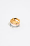 Multicolor textured crossed ring