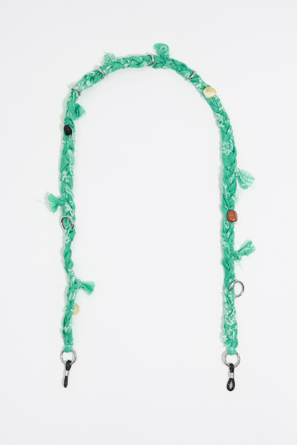 Green paisley fabric knot glasses chain