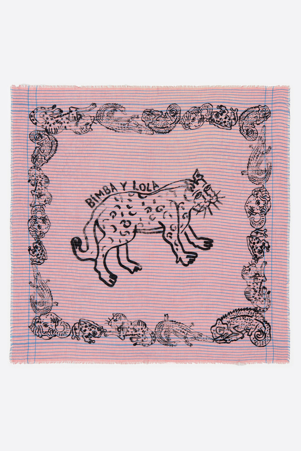 Pink Jungle print wool shawl