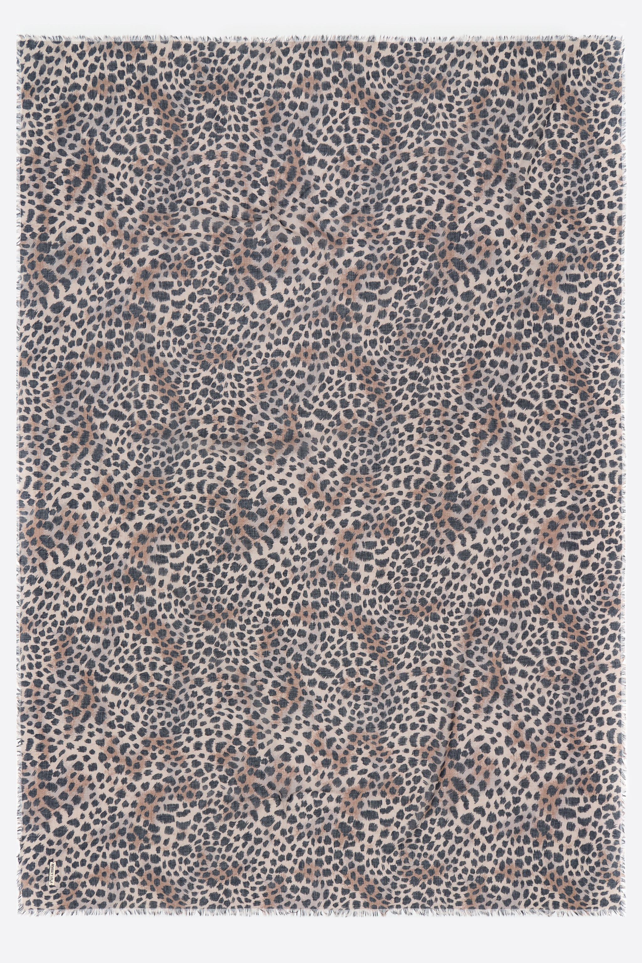 Khaki Cheetah fine sarong shawl