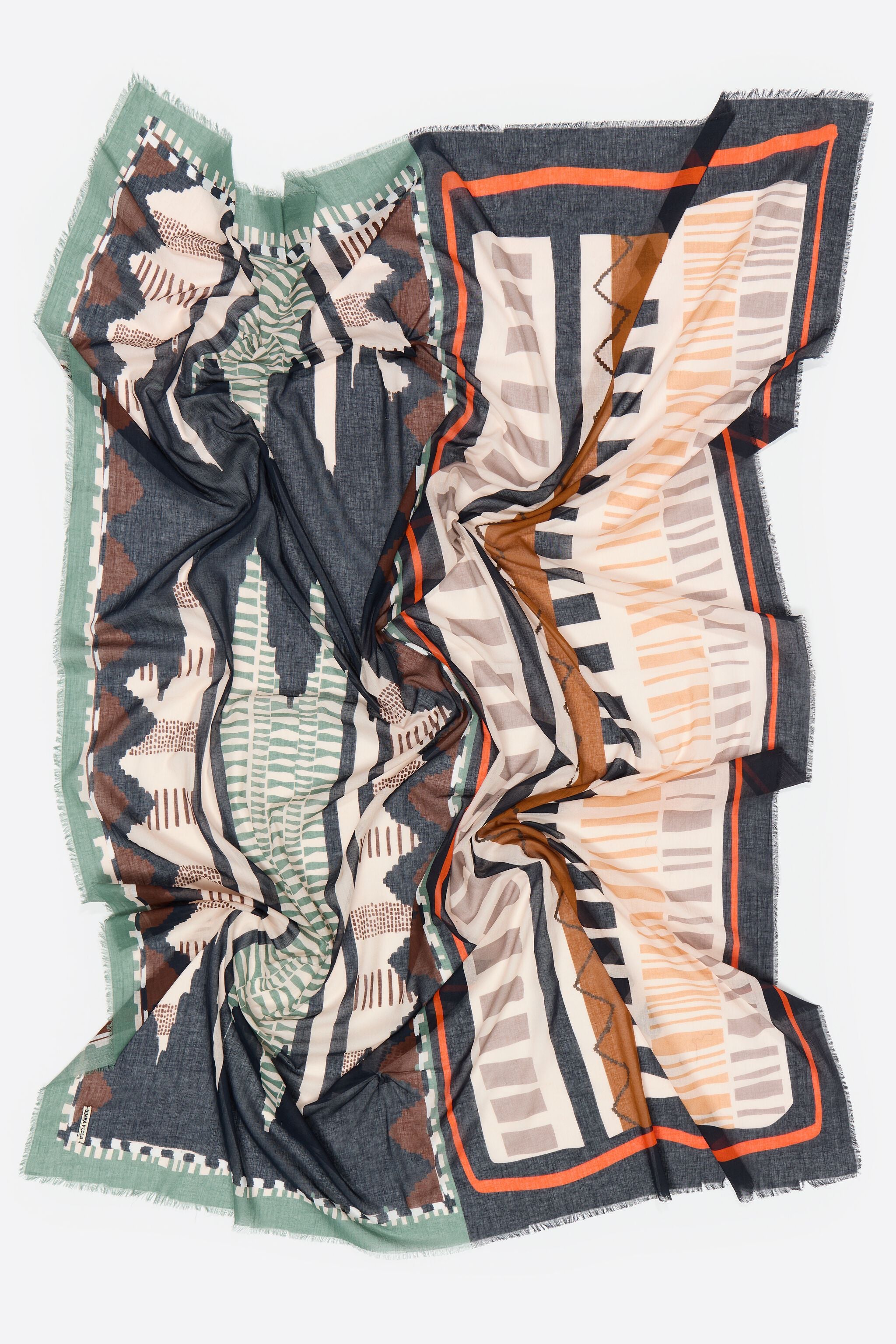Brown Ikat fine sarong shawl