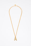 Gold letter A chain necklace