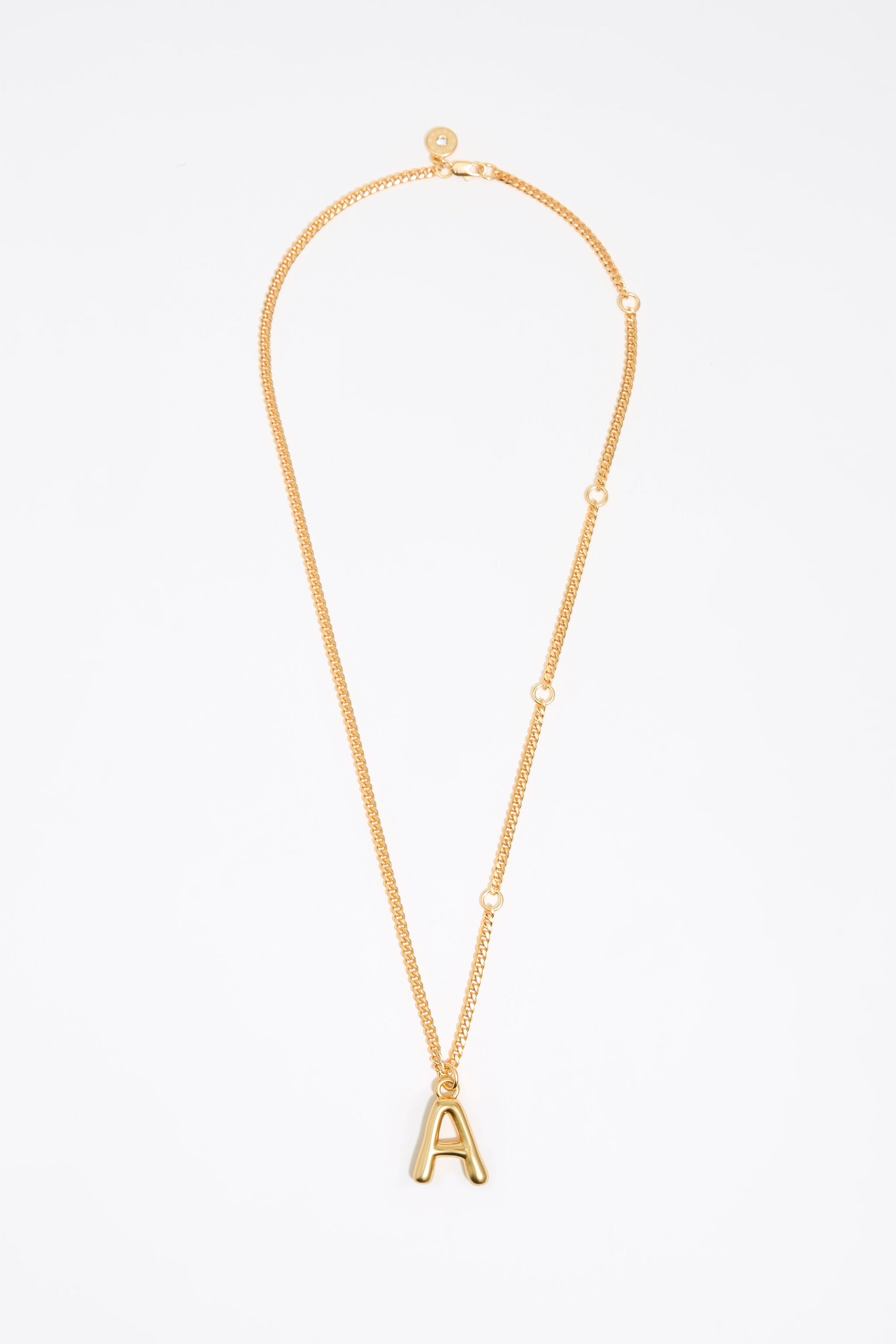 Gold letter A chain necklace