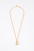 Gold letter D chain necklace