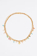 Crystal and stones multi-layer chain necklace