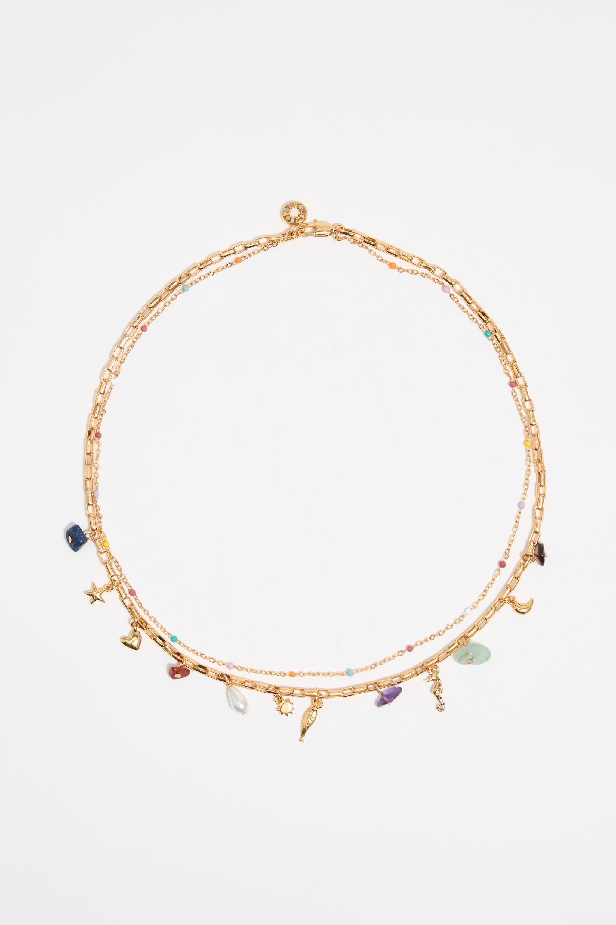 Gold layered chain and fish necklace