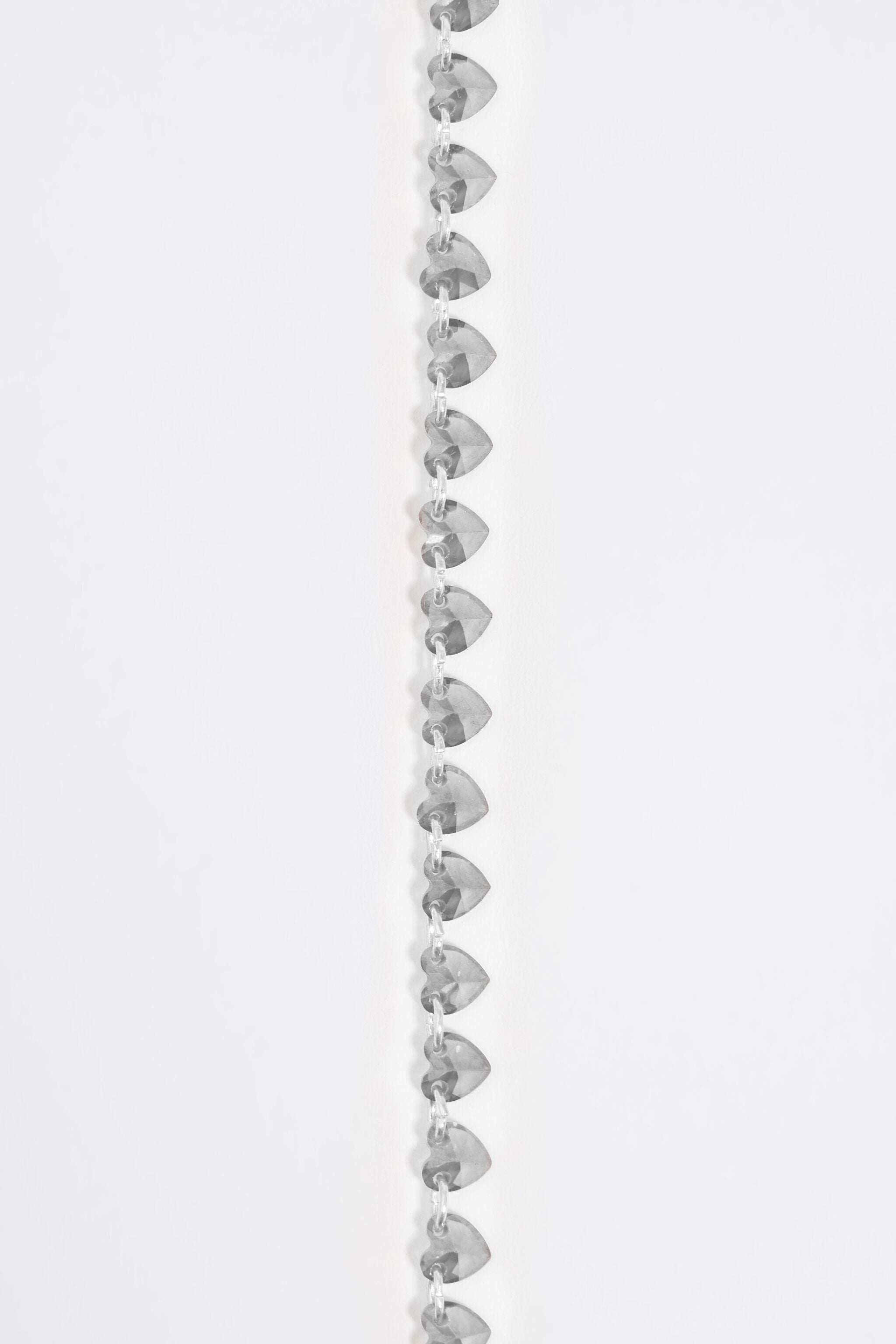 Silver hearts and crystals necklace