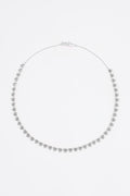 Silver hearts and crystals necklace