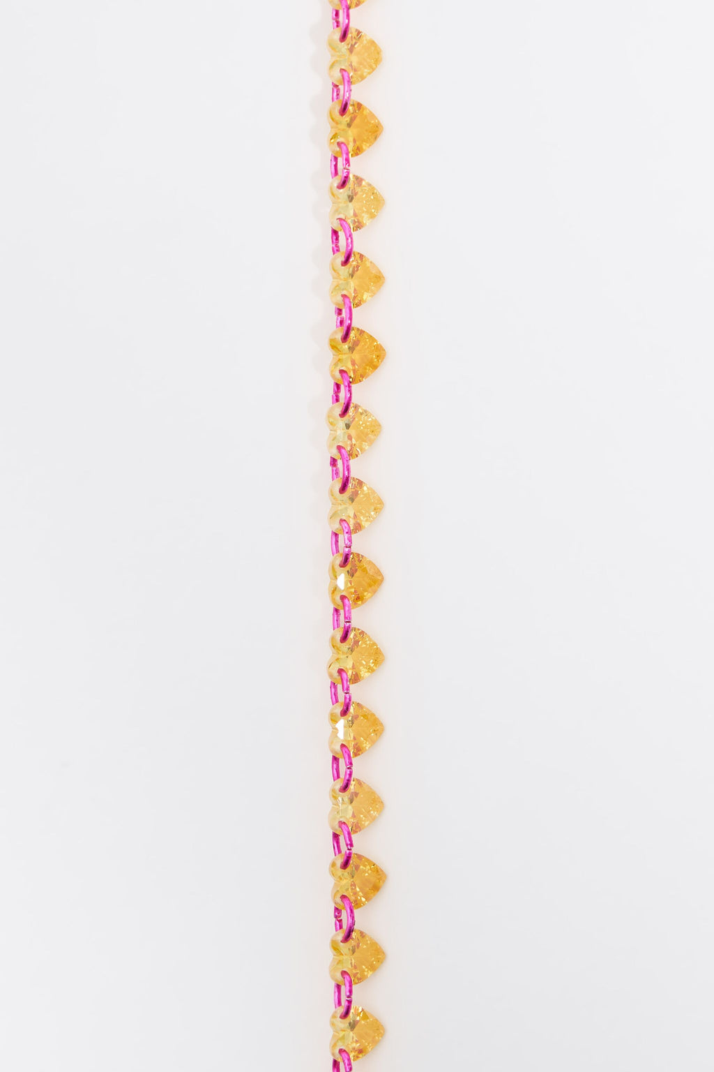 Yellow hearts and crystals necklace