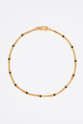 Black stone heart chain necklace