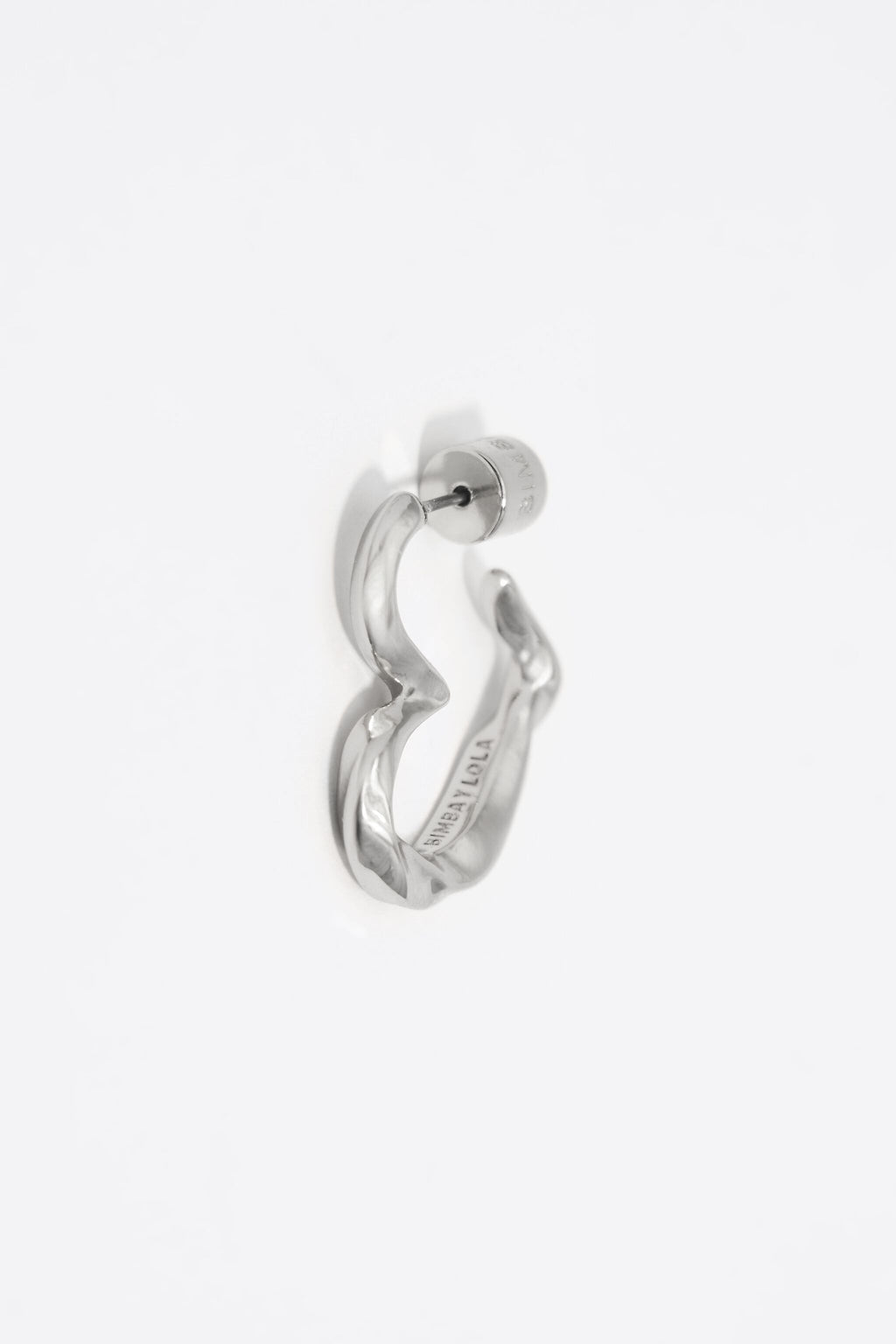 Textured silver heart hoop earrings