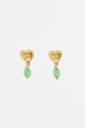Heart and stone earrings