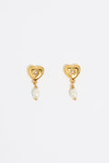 Pearl and heart earrings