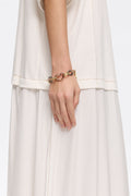 Three-tone heart chain bracelet