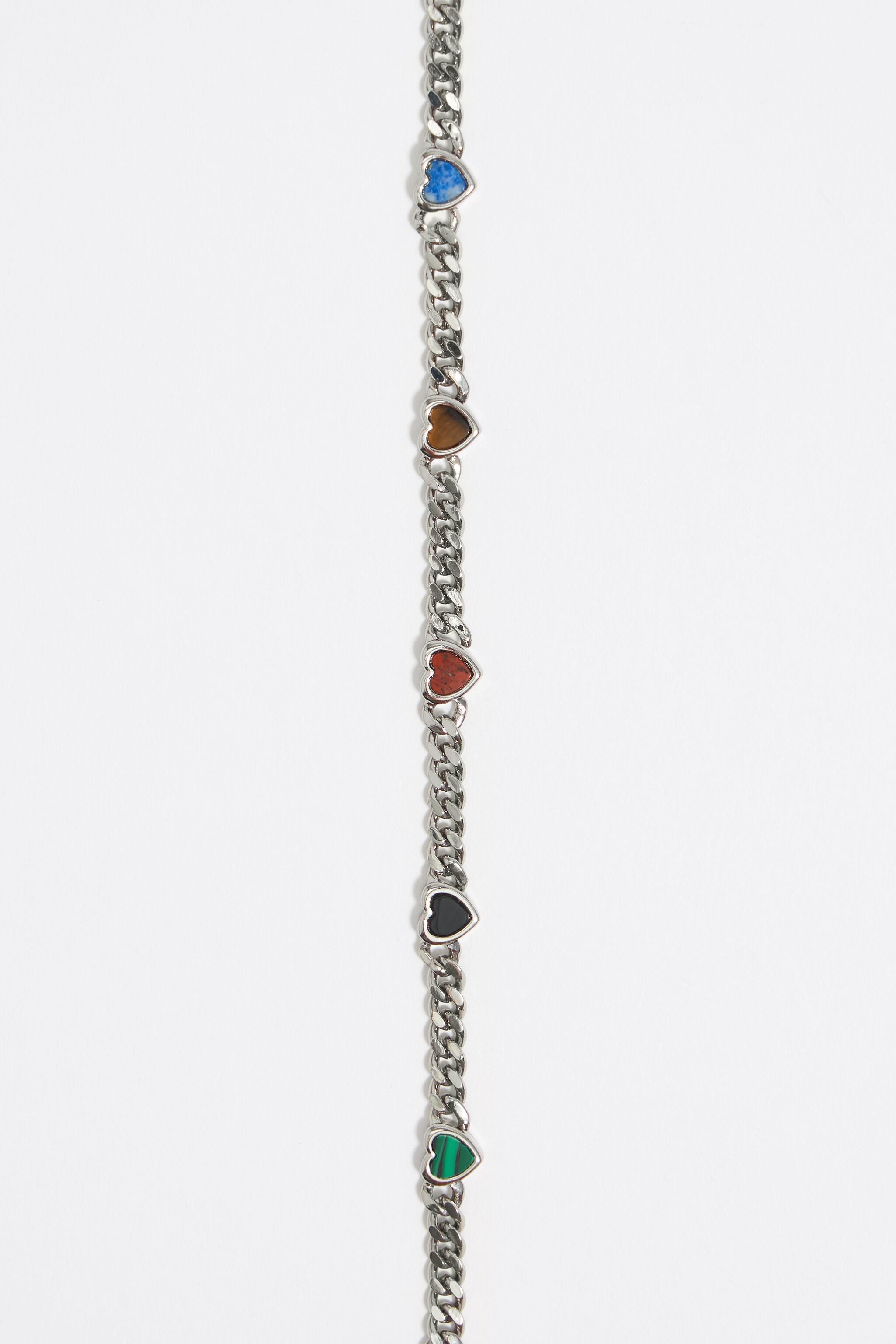 Multicolor heart chain bracelet