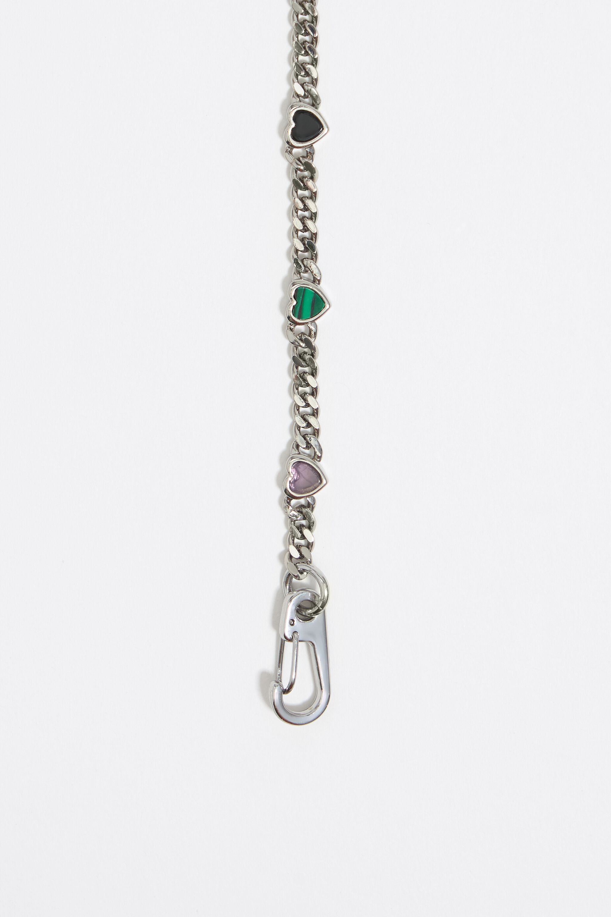 Multicolor heart chain bracelet
