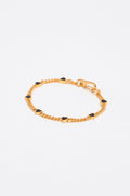 Black stone heart chain bracelet