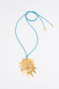 Sun blue cord necklace