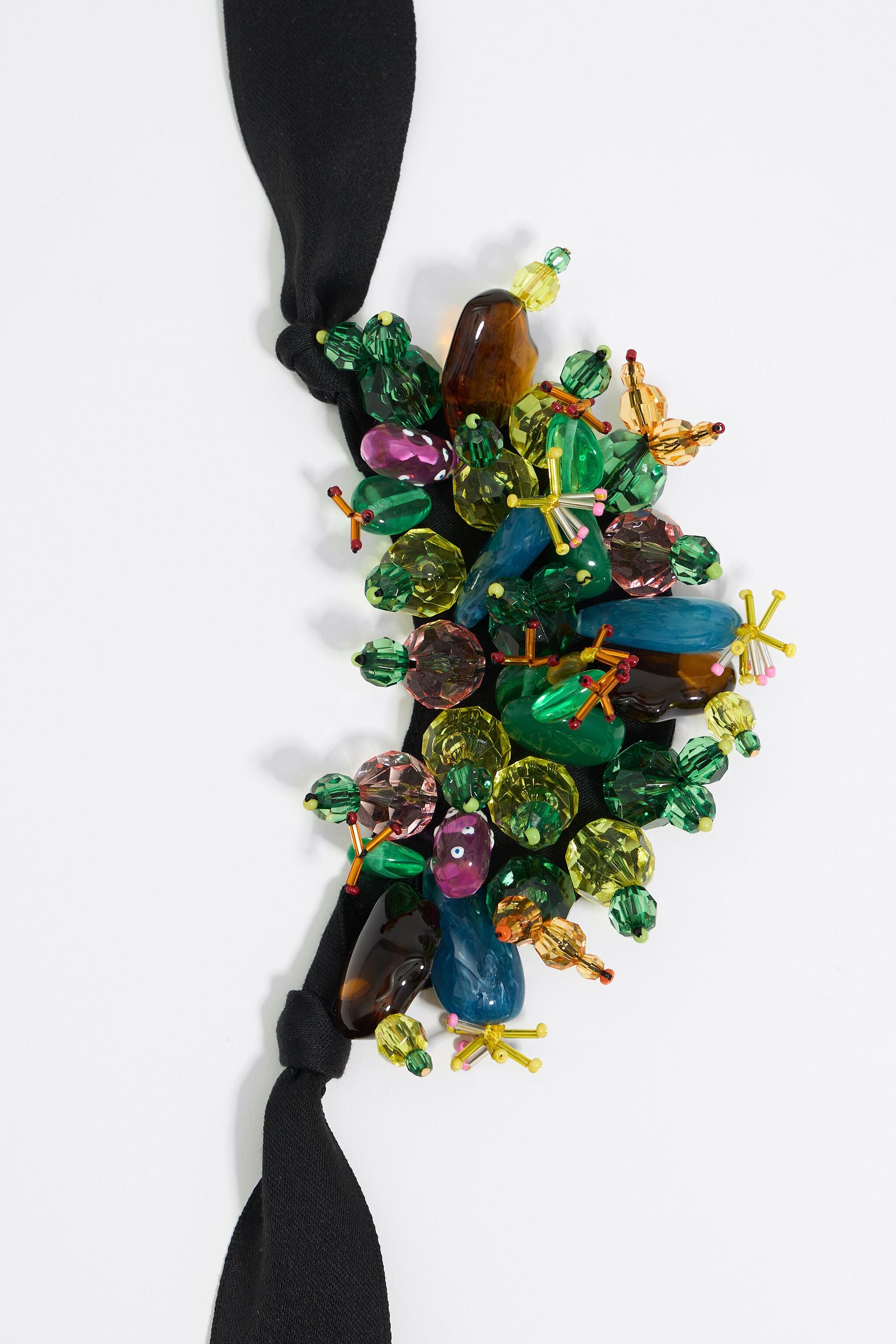 Resin cactus and beads necklace